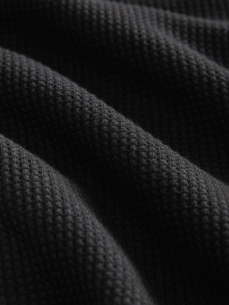 2 Pack Black/White - Top de algodón 100 % con detalle de costura en tela waffle - Imagen 9 de 9