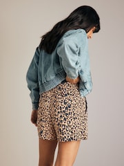 Leopard Print Elasticated Waist Jersey Shorts - Image 2 of 6