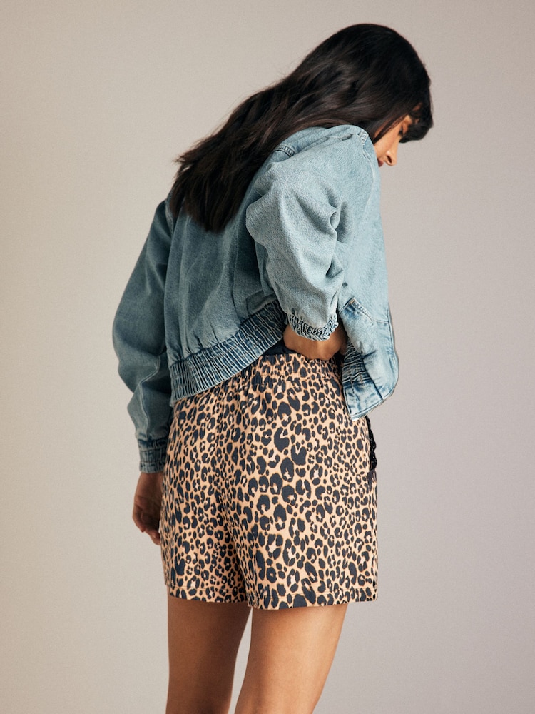 Leopard Print Elasticated Waist Jersey Shorts - Image 2 of 6