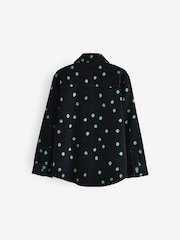 smALLSAINTS Black Boys 100% Cotton Ocular Polka Dot Corduroy Shirt - Image 2 of 6