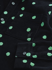 smALLSAINTS Black Boys 100% Cotton Ocular Polka Dot Corduroy Shirt - Image 3 of 6