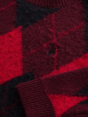 smALLSAINTS Red Boys Harley Brushed Argyle Knitted Jumper - Image 7 of 8