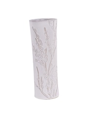 Laura Ashley White Pussywillow Antique White Stoneware Tall Vase - Image 3 of 4