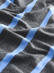 Charcoal Grey / Blue Boston Graphic Long Sleeve Heavyweight Crew Neck T-Shirt - Image 6 of 6