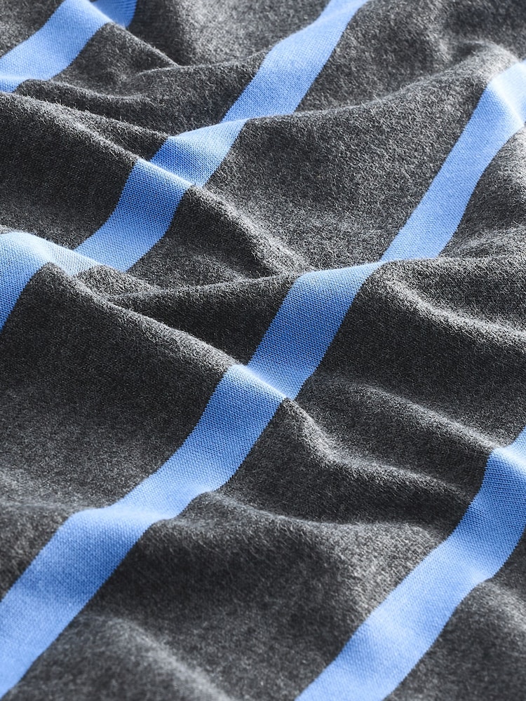 Charcoal Grey / Blue Boston Graphic Long Sleeve Heavyweight Crew Neck T-Shirt - Image 6 of 6