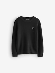Schwarz - smALLSAINTS Boys Waffle Knitted Jumper - Image 4 of 7