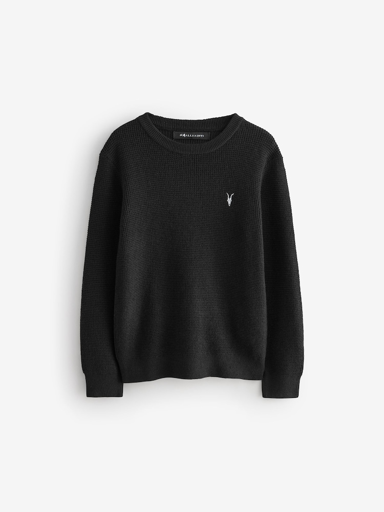 Schwarz - smALLSAINTS Boys Waffle Knitted Jumper - Image 4 of 7