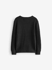 Schwarz - smALLSAINTS Boys Waffle Knitted Jumper - Image 5 of 7