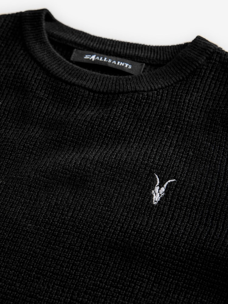 Schwarz - smALLSAINTS Boys Waffle Knitted Jumper - Image 6 of 7