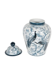 Laura Ashley Blue Belvedere Peacock Porcelain Ginger Jar - Image 3 of 6