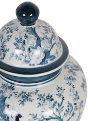 Laura Ashley Blue Belvedere Peacock Porcelain Ginger Jar - Image 4 of 6