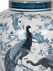 Laura Ashley Blue Belvedere Peacock Porcelain Ginger Jar - Image 5 of 6