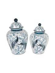 Laura Ashley Blue Belvedere Peacock Porcelain Ginger Jar - Image 6 of 6