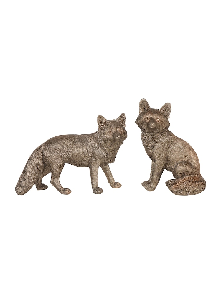 Laura Ashley Antique Gold Sitting Fox Sculpture - Image 2 of 6