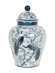 Laura Ashley Blue Belvedere Peacock Porcelain Ginger Jar - Image 4 of 6
