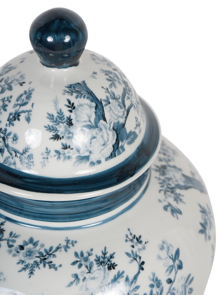 Laura Ashley Blue Belvedere Peacock Porcelain Ginger Jar - Image 6 of 6