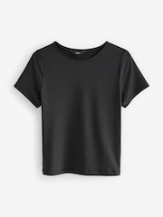 Black Slim Fit Short Sleeve Soft Touch Polyamide T-Shirt - Image 5 of 5