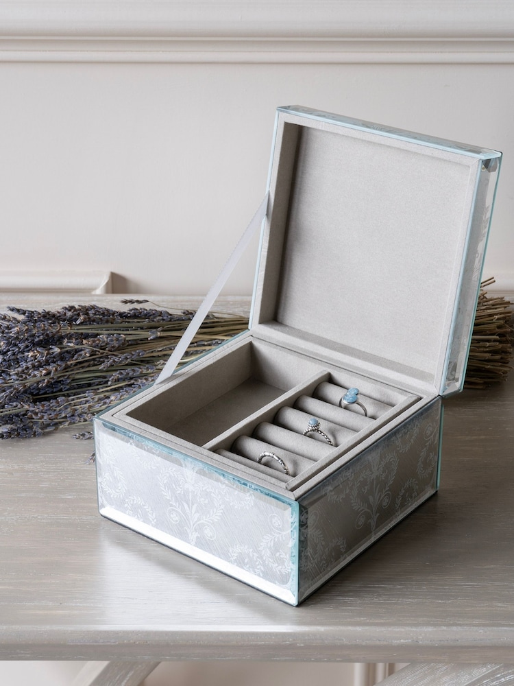 Laura Ashley Josette Print Mirror Jewellery Box - Image 1 of 4