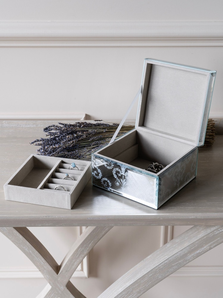 Laura Ashley Josette Print Mirror Jewellery Box - Image 2 of 4