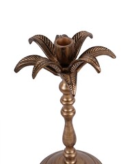 Laura Ashley Antique Brass Palm Tree Antique Gold Candle Holder - Image 6 of 6