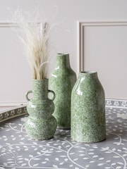 Laura Ashley Green Laneham Stoneware Vase - Image 1 of 5