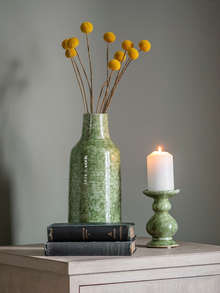 Laura Ashley Green Laneham Stoneware Vase - Image 2 of 5