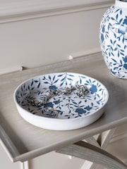 Laura Ashley White/Blue Papier Mache Hand Painted Westbourne Bowl - Image 1 of 5