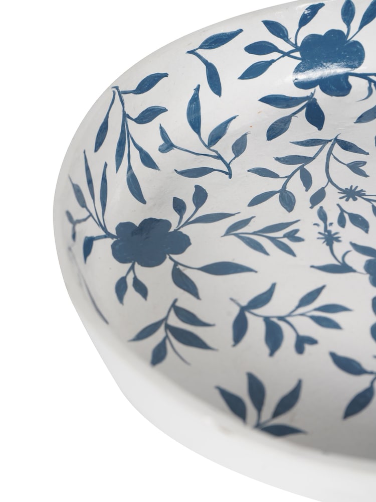 Laura Ashley White/Blue Papier Mache Hand Painted Westbourne Bowl - Image 5 of 5