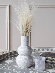 Laura Ashley White Lowick Antique Stoneware Vase - Image 2 of 5