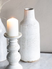 Laura Ashley White Lowick Antique Stoneware Vase - Image 3 of 5