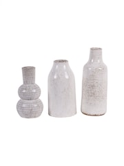 Laura Ashley White Lowick Antique Stoneware Vase - Image 5 of 5