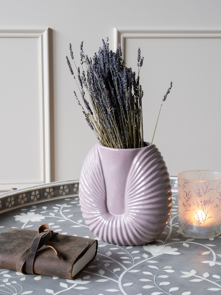 Laura Ashley Pink Harriston Conche Vase - Image 1 of 4