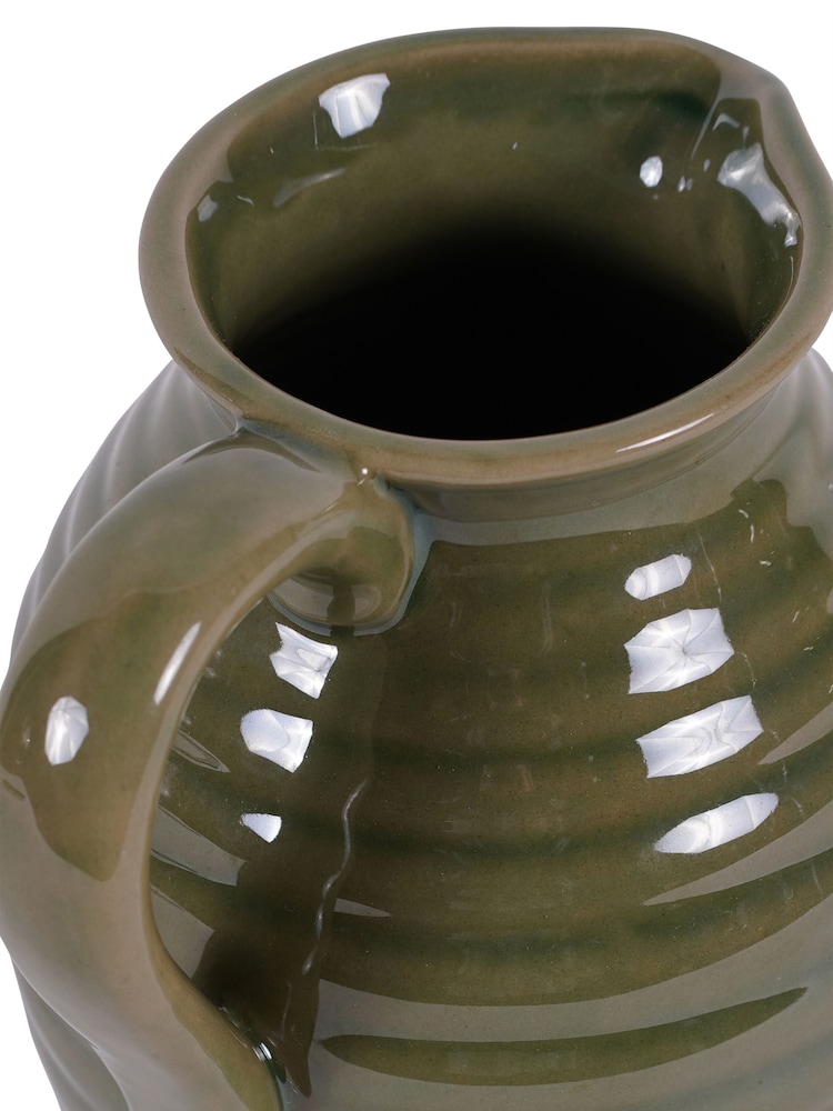Laura Ashley Green Stoneware Handle Vase - Image 6 of 6 Laura Ashley Green Stoneware Handle Vase - Image 6 of 6