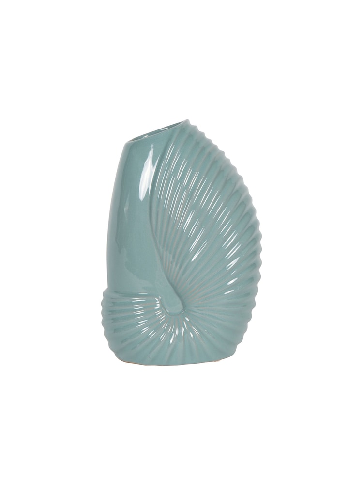 Laura Ashley Blue Harriston Conche Vase - Image 2 of 5