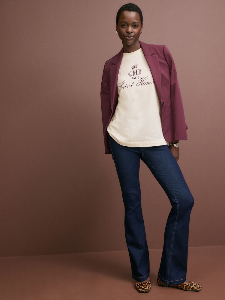 Cream Heavyweight Short Sleeve Crew Neck T-Shirt - Image 2 of 6