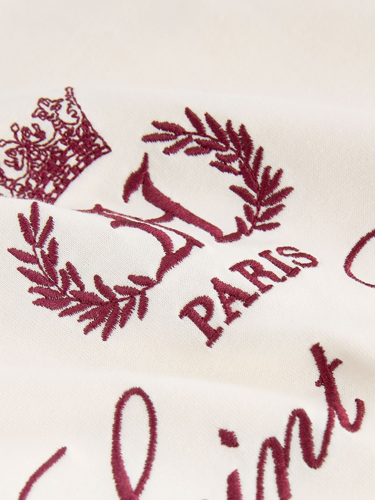 Cream Heavyweight Short Sleeve Crew Neck T-Shirt - Image 6 of 6