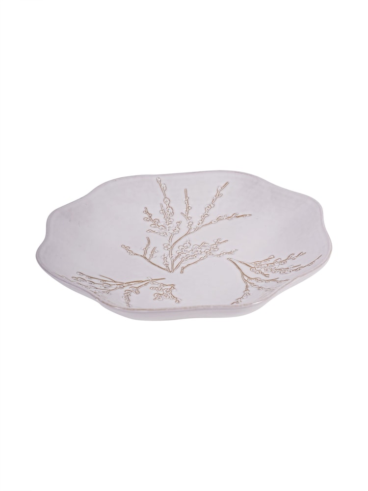 Laura Ashley White Pussywillow Antique White Stoneware Bowl - Image 2 of 4 Laura Ashley White Pussywillow Antique White Stoneware Bowl - Image 2 of 4