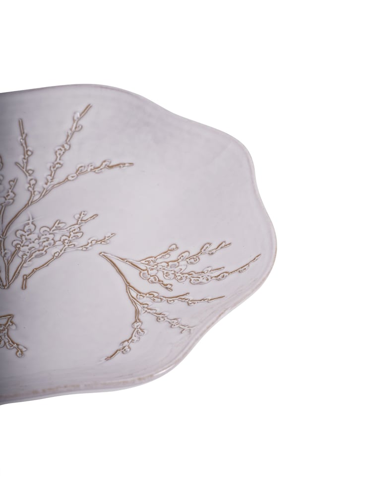 Laura Ashley White Pussywillow Antique White Stoneware Bowl - Image 4 of 4 Laura Ashley White Pussywillow Antique White Stoneware Bowl - Image 4 of 4