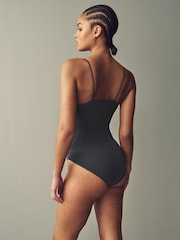 Slate Grey Thin Strap Sleeveless Polyamide Bodysuit - Image 3 of 7