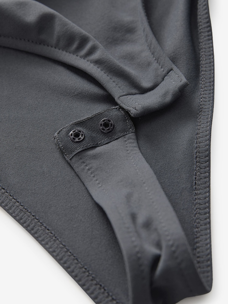 Slate Grey Thin Strap Sleeveless Polyamide Bodysuit - Image 7 of 7
