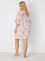 Yours Curve Pink Sleep T-Shirt - Image 3 of 5