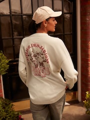 Sage Green 100% Cotton Seam Detail Long Sleeve Skater T-Shirt - Image 2 of 7