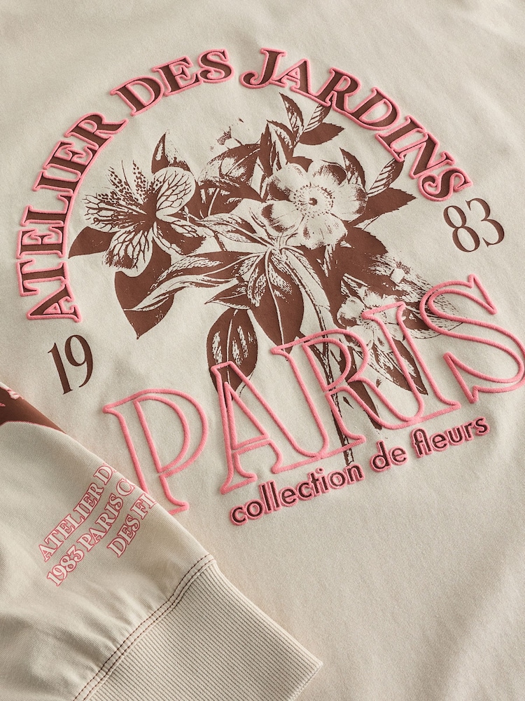 Sage Green 100% Cotton Seam Detail Long Sleeve Skater T-Shirt - Image 7 of 7