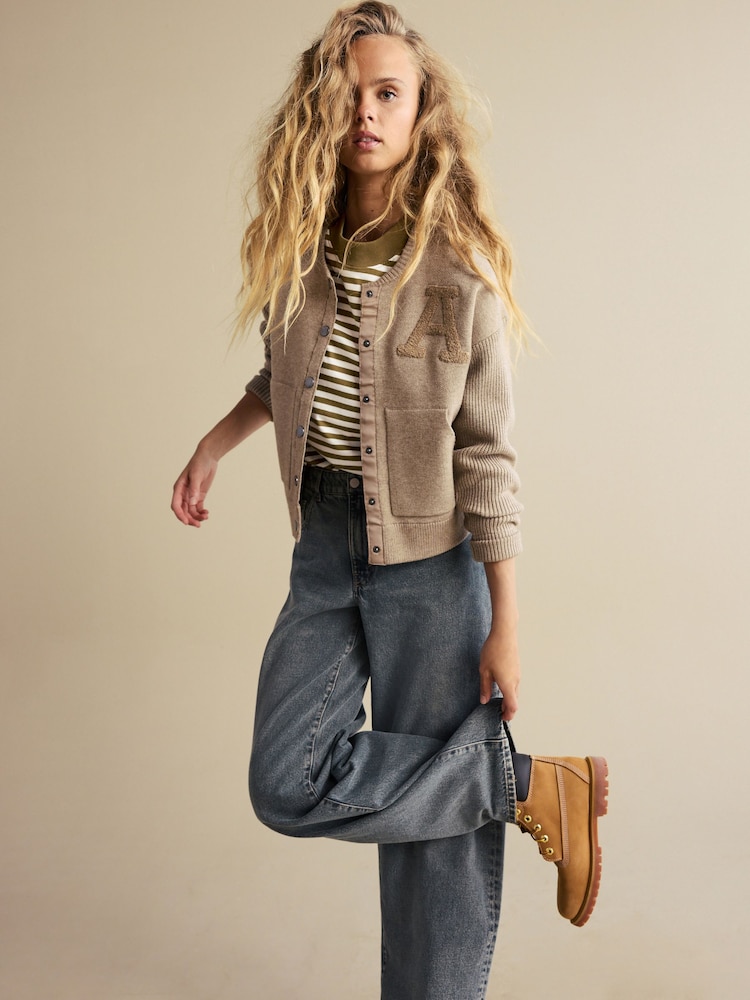 Green/Navy Slouch Fit Long Sleeve Top - Image 2 of 7