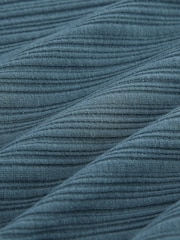 Indigo Blue Scoop Neck Long Sleeve Stretch Rib Maxi Dress - Image 7 of 7
