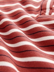 أحمر - رداء علويHenley بكم طويل نسيج مضلع بأزرار - صورة 6 من 6