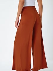 Roman Orange Wide Leg Stretch Trousers - Image 3 of 3
