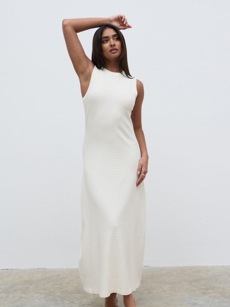 Pretty Lavish Cream Portia Shift Knit Midaxi Dress - Image 1 of 4 Pretty Lavish Cream Portia Shift Knit Midaxi Dress - Image 1 of 4