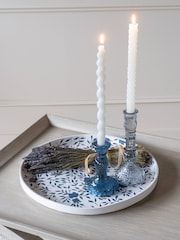 Laura Ashley White/Blue Papier Mache Hand Painted Westbourne Platter - Image 1 of 5