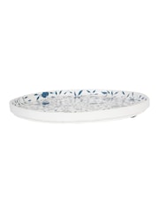 Laura Ashley White/Blue Papier Mache Hand Painted Westbourne Platter - Image 4 of 5